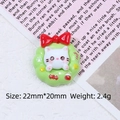 DIY Christmas resin wreath charm with white cat and star motif for jewelry making - Cat in Wreath / Cat in Wreath