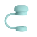 Light blue flower silicone straw cover for 10mm straws with dustproof cap design - Light Green Cylinder