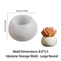 Large circular silicone resin mold for DIY storage boxes and succulent flower pots - Large Round Flower Pot