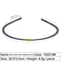 Simple black spiral steel headband for DIY crafts, 38cm length and 0.5cm width - Spiral Steel Wire - Iron