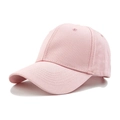 Classic light pink cotton canvas baseball cap with a curved brim and 6-panel structure - M (56-58cm) / Pink