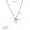 Collana a nodo in acciaio inossidabile placcato oro 18K, lunga 400mm e peso 6,8g - Oro 18K / Oro
