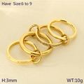 Stackable gold multi-layer ring set with sparkling zircon pavé detail and 3mm band height - US 6 / Gold Four-Linked Interlocking Pave Style (KR113338-Z)