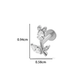 Titanium cartilage stud with silver flower zircon design and size dimensions - 7# Style (Flower) / Silver