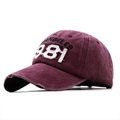Vintage burgunderrote 1981 3D bestickte Baseballkappe mit Waschung im Used-Look - Burgunderrot