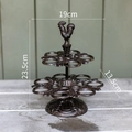 Porte-œufs vintage en fonte bronze à 2 étages avec figurine de coq pour 18 œufs - Double Couche Coq 7947