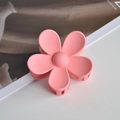Matte pink flower hair claw clip with five-petal design for elegant hair styling - 7cm / Light Pink