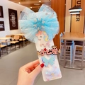 Girls Frozen hair clip set featuring blue lace bows and sparkly sequin heart accessories - 7# Little Princess (Hair Clip Set 012)