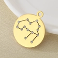 Aquarius constellation pendant in 18K gold plated stainless steel with crystals - Gold Aquarius (KLJ4535-Z)