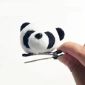 Cute plush panda hair clip with black metal duckbill clip for hair decoration - Panda Plush Hair Clip