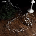 Silberne Perlenrebe Festliche Dekoration 1.6M Girlande für Weihnachtsdekoration - 1.6M/50g / 160cm Silber Perlen