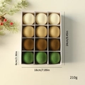 12-pack flocked Christmas ball ornaments in earth tones, 6cm velvet textured balls in box - 6cm 12 Pieces / Green & Brown Series