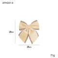 Beige velvet Christmas bow decoration with gold glitter edges measuring 28x28cm - Medium (28x28cm) / Beige