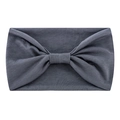 Elastic solid dark grey wide yoga headband with central twist detail for sports - Dark Gray