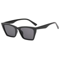 Gafas de sol de ojo de gato negras con montura gruesa y lentes gris oscuro para mujer - Gris Oscuro