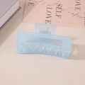 Matte light blue rectangular claw clip hair accessory shown on a clean beige surface - #36 Transparent Frosted Blue - 10.5cm / Bulk (No Packaging)