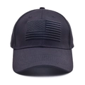Schwarze Baumwoll-Basecap mit besticktem US-Flaggen-Patch im taktischen monochromen Design - Schwarz
