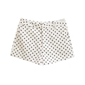 Classic black and white polka dot high waisted shorts for women in flat lay view - XS / Polka Dot