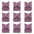 Set of nine purple butterfly laser cut favor boxes for wedding candies and small gifts - Purple