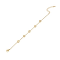 Goldenes Edelstahlarmband mit runden klaren Edelsteinanhängern und verstellbarer Verlängerung - 4# Römische Ziffern Kristall Armband