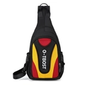 Zaino monospalla multifunzionale nero con inserti gialli e rossi per outdoor - Nero e Giallo