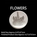 Unicorn face silicone mold with flowers for fondant and DIY resin cake decoration - Flower / Gray