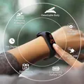 Waterproof black digital sports watch with red LED display and silicone strap - Black LED Digital Sport Bracelet