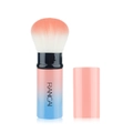 Retractable makeup brush in gradient pink and blue with fluffy orange-white bristles - Small Gradient With Logo