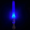 Blue LED glow stick with power switch button isolated on black background for party - Show Round Wand Blue