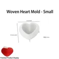 Piccolo stampo in silicone a cuore intrecciato per candele fai da te con trama a rete - Cuore Intrecciato-Piccolo
