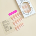 Dettaglio di 24 unghie finte a mandorla sfumate rosa nude con kit accessori e astuccio - Stile Mandorla Sfumato Nude Pink (XL-70-65)