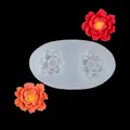 Stampo in silicone a due cavità per fiori di peonia in fondente e cere profumate - 17-900 / Trasparente