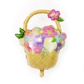 Floral flower basket shaped foil balloon for Mother's Day birthday party decoration - Yellow Flower Basket Style