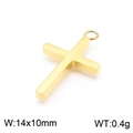 Polished golden stainless steel cross pendant charm 14x10mm for DIY jewelry making - Gold Mini Cross (KLJ7099-Z)