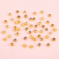 Irregular glass flower beads in orange and purple patterns for DIY jewelry making - Light Coffee