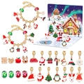 DIY Weihnachts-Adventskalender Set mit goldenen Armbändern und festlichen Anhängern - Modell M-23 (Hauptstil)
