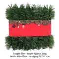 10m dense green artificial Christmas garland with festive red pine needle design - 10m Green Garland/180g