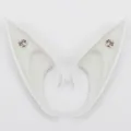 Cosplay latex elf ears in light skin tone with sparkling rhinestone accents for Halloween - 12CM OPP Bag / White With White Gem