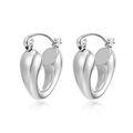 French vintage silver teardrop earrings in polished stainless steel on a white background - Silver