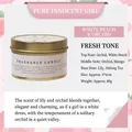 Golden tin White Peach Oolong scented soy candle with floral notes, size 4x6cm 80g - White Peach Oolong / 80g