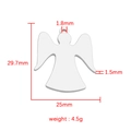 Detailed size specifications for angel pendant with 29.7mm height and 25mm width measurements - Steel Color Angel Style