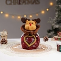Christmas gift bag with 3D reindeer design and heart-shaped window for candy packing - Heart Window Deer Apple Bag