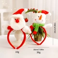 Serre-têtes en peluche Père Noël et Bonhomme de neige pour décoration de fête - Père Noël + Bonhomme de neige