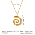 Detailed size specifications of the golden spiral shell pendant and stainless steel chain - Spiral Snail Style (YYN023371-G)