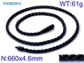 Collana a catena a fune nera da uomo, modello KN38526-K, misura 660x4,6mm, peso 61g - Nero