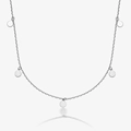 S925 sterling silver necklace featuring five polished round disc pendants on an O-chain - 925 Silver / Silver - Small Discs Necklace