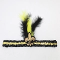 Masquerade feest pailletten hoofdband met veren carnaval festival haaraccessoire - Mardi Gras - Zwart Goud Hoofdband