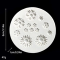 8cm Silikonform mit 11 Gänseblümchen-Hohlräumen für Fondantkuchen und Bastelarbeiten - Off-White