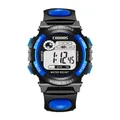 Blue and black digital sports watch for kids with chronometer and small size silicone strap - Small / Blue
