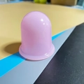 Single pink silicone facial vacuum cup for massage therapy with soft bell-shaped design - Pink Single